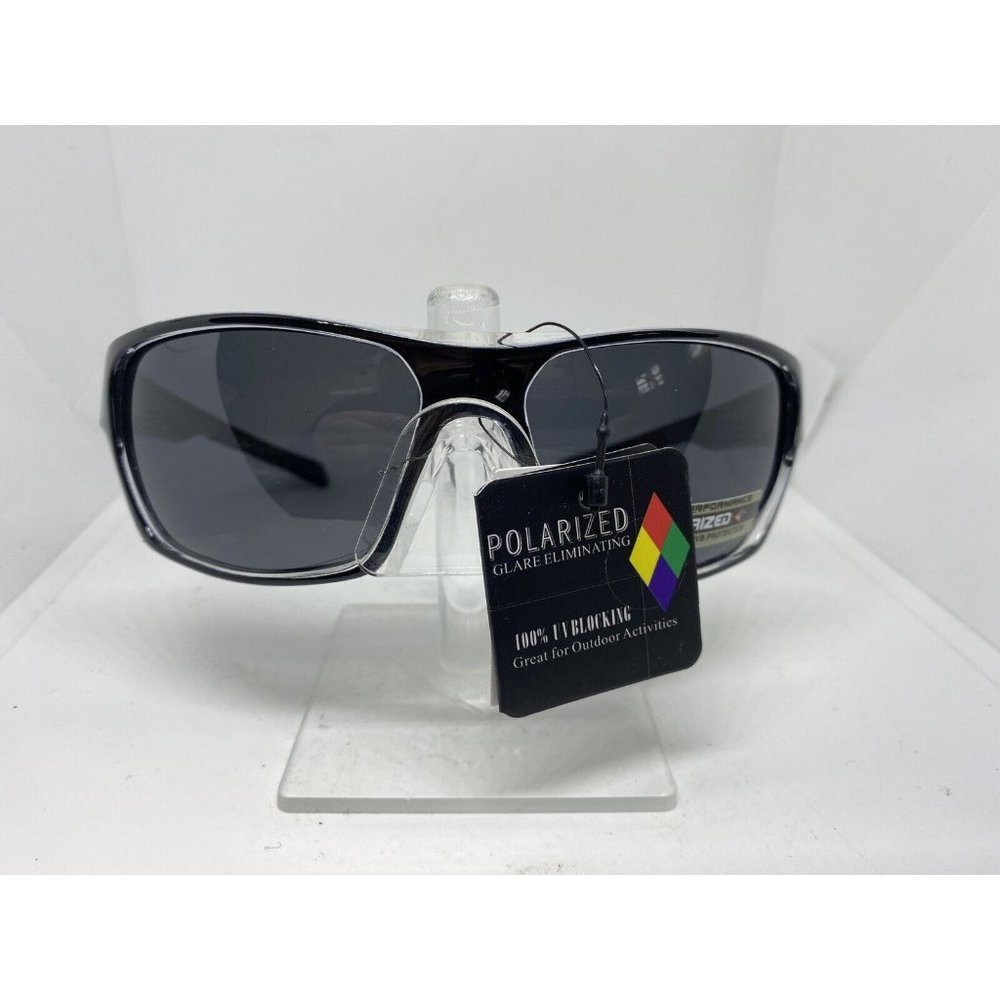 XLOOP SUNGLASSES Anti-Glare Shatterproof/ Polarized Wrap Black Clear/Black Lens
